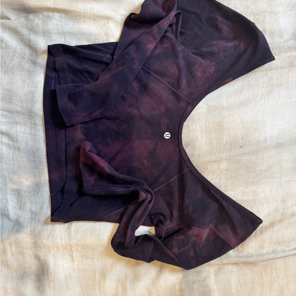 NWOT never worn Women's lululemon align Long Sleeve Crop Top - Black x dark red - Picture 5 of 6